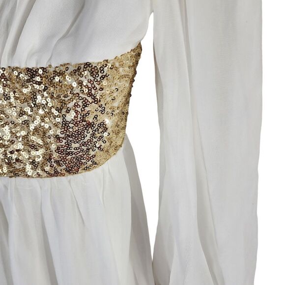 Red Clover Long Sleeve Snow White and Sequin Dress - Picture 7 of 7
